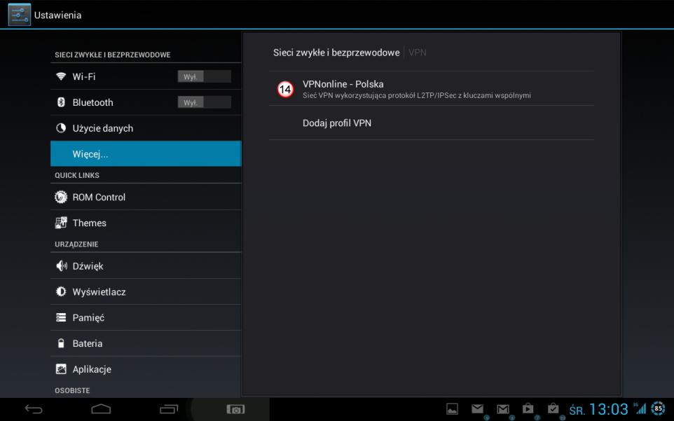 Android Tablet L2TP VPN