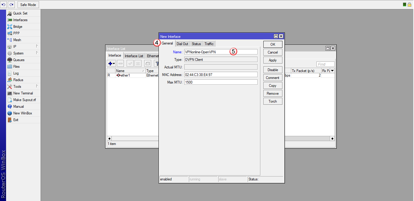 Mikrotik OpenVPN Client