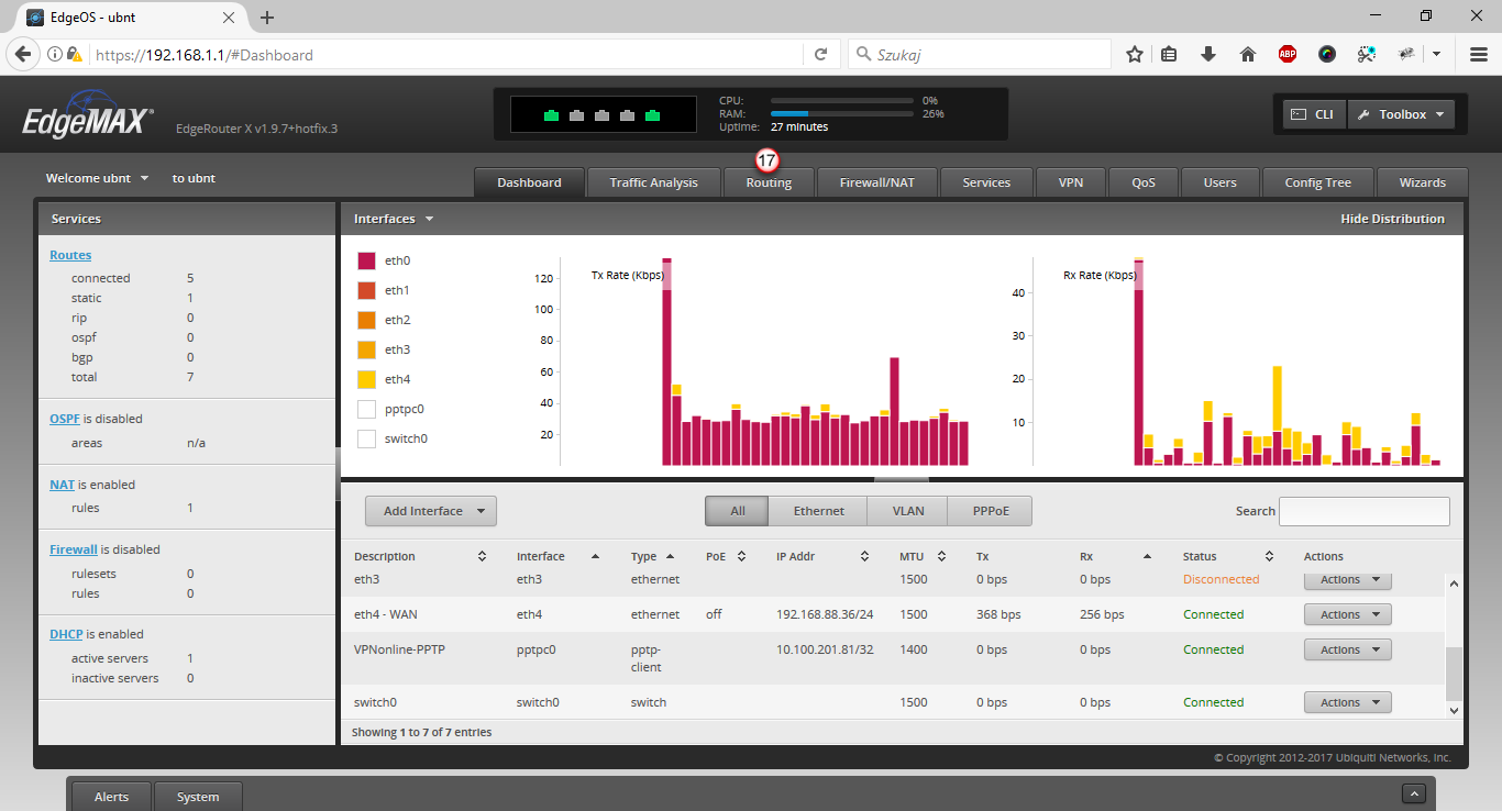 Ubiquiti Edge Router PPTP Client