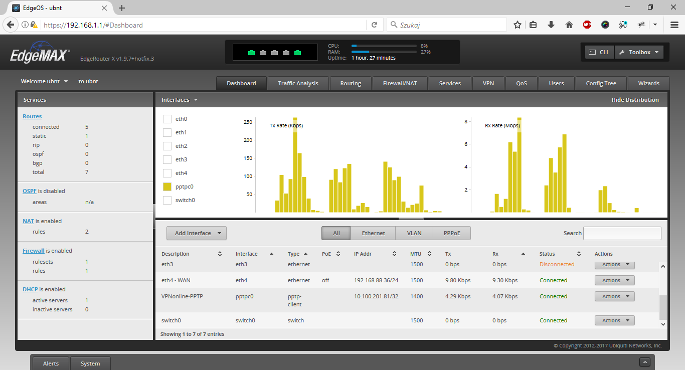 Ubiquiti Edge Router PPTP Client