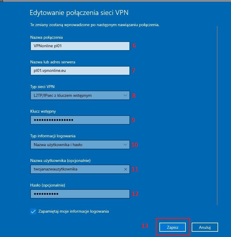 Windows 10 L2TP VPN