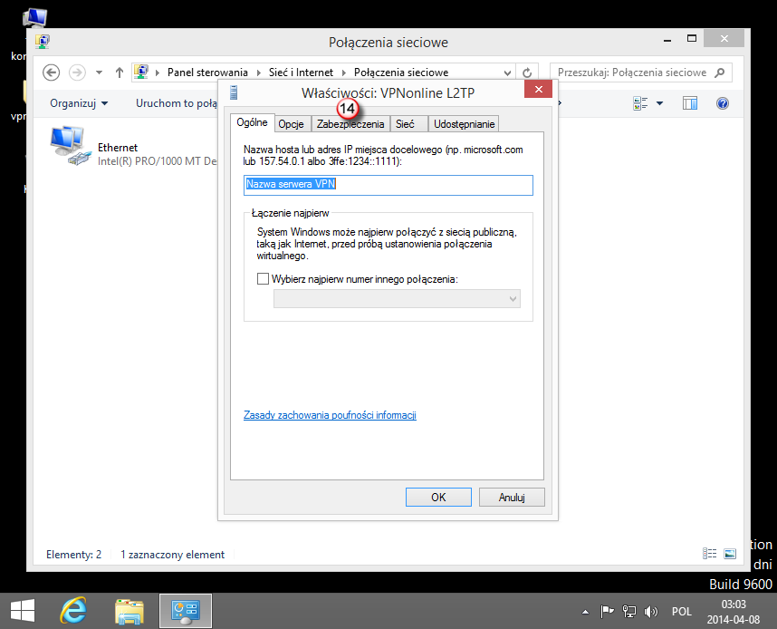 Windows 8 L2TP VPN