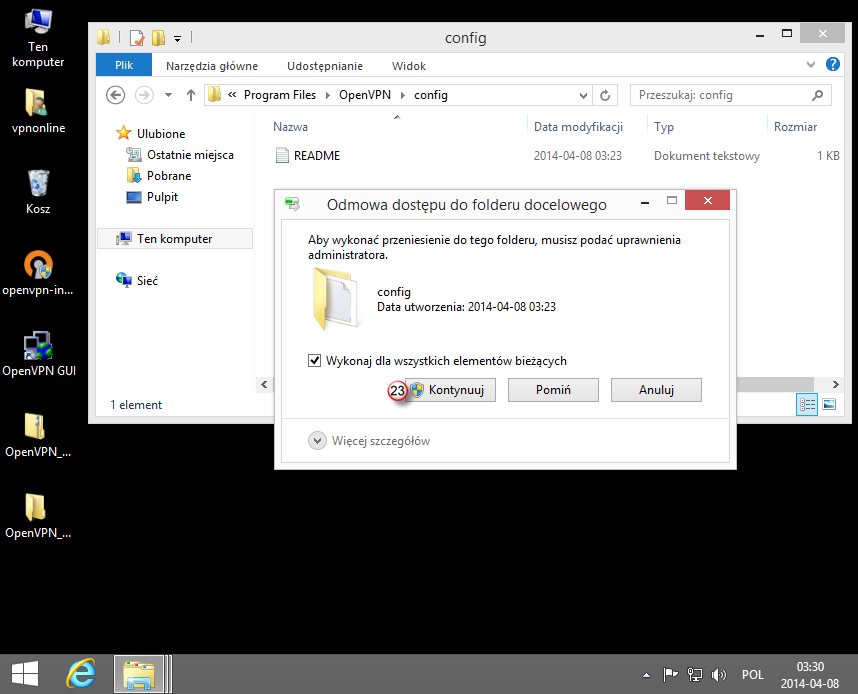 Windows 8 OpenVPN