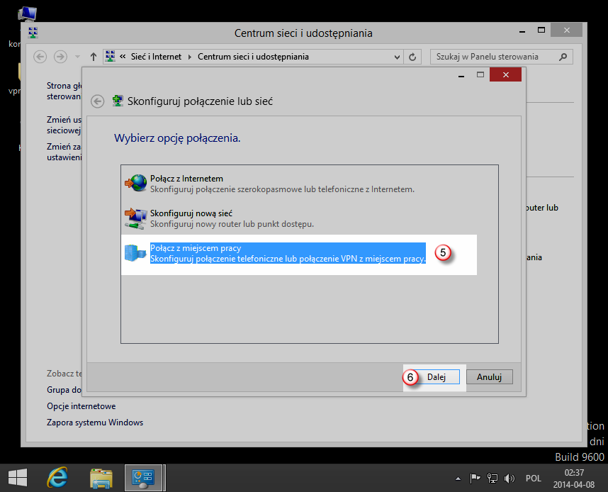 Windows 8 PPTP VPN