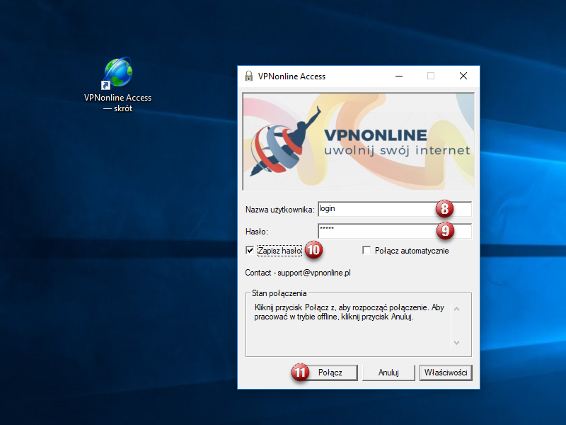 Aplikacja VPNonline Access